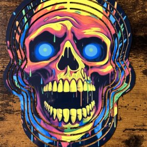 Neon Painted Skull Spinner